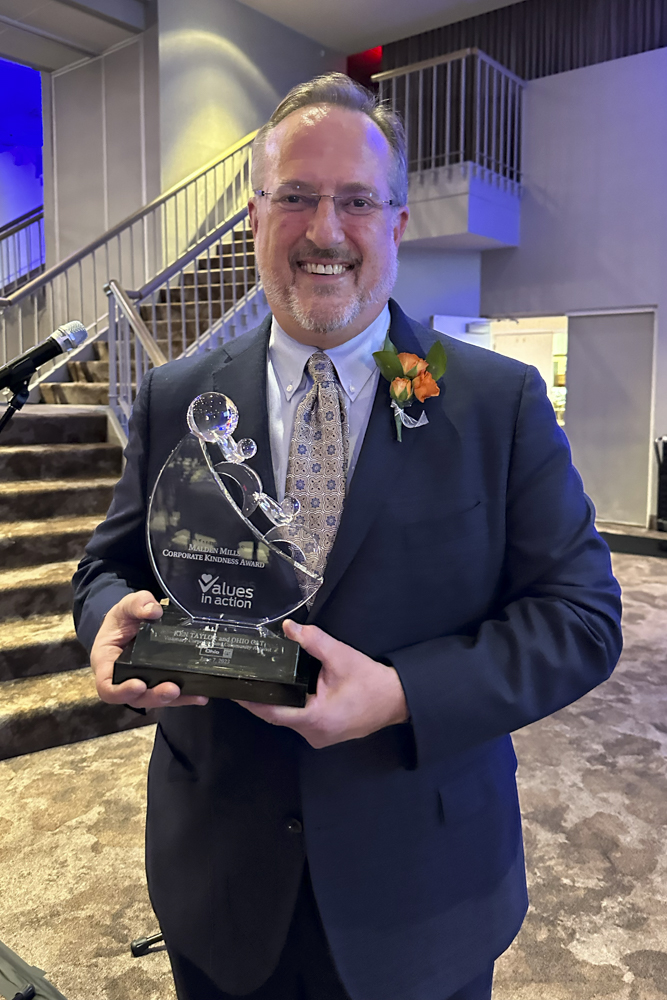 Ken Taylor received the Malden Mills Corporate Kindness Award from the Values-in-Action Foundation